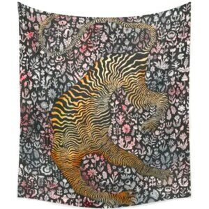 'Headless Tiger' Large Wall Tapestry Surrealist Animal Art Maximalist Decor